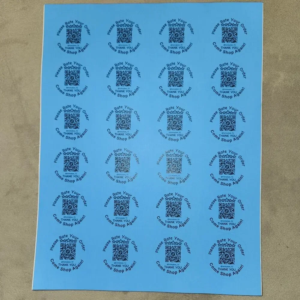QR Code Stickers single Color NEON - Set Of 96 - 4 Sheets Of 24